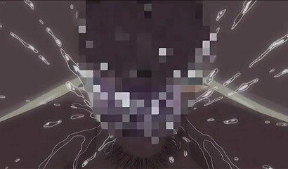 Pretty cartoon slut likes to suck cock in a public restroom