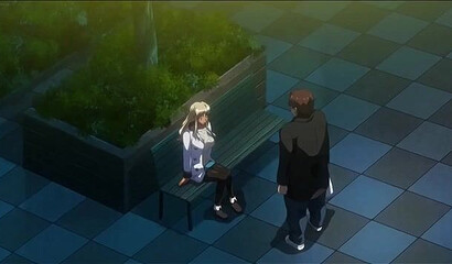 Pretty cartoon slut likes to suck cock in a public restroom