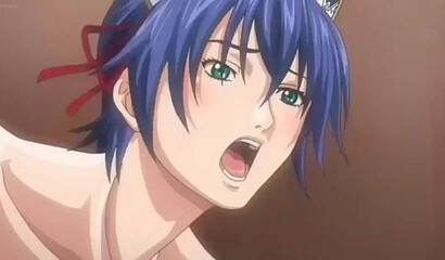 Hentai mistress with futanari cock drives billiard balls into maid's asshole