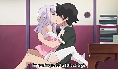 Anime student with big boobs took a teenager's virginity