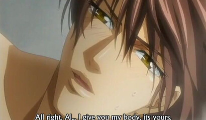 Young gay man from the hentai cartoon moans with pleasure while doing anal