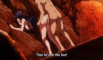 Bloody loss of virginity of anime hottie with big breasts