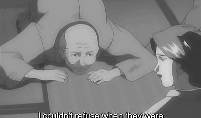 Anime guy enjoys anal sex with mom and sister