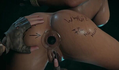 A violent lesbian made a big ass hole for Lara Croft from the Tomb Raider game