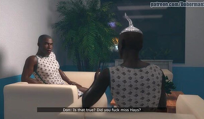 Black hospital patients fuck a busty nurse in 3D porn cartoon