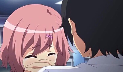 Teenage loser stops time and fucks half-sisters in XXX anime