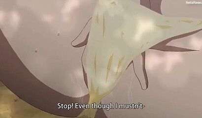 Boyfriend peeks at schoolgirl masturbating in the park in hentai porn