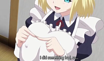 Unfaithful wife with big tits put on a maid outfit and fucks her lover