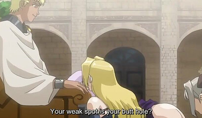 Hentai king fucks a sexy elf girl and her friend in the ass in the backyard