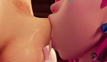 Little Serafina from the League of Legends game jerks off and sucks a guy's dick