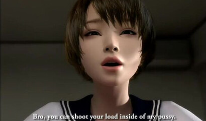 Japanese girl invites her friend for a threesome with her half-brother in a 3D cartoon