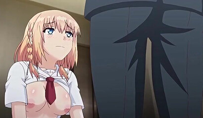 Evil uncle from a hentai cartoon makes his niece a prostitute