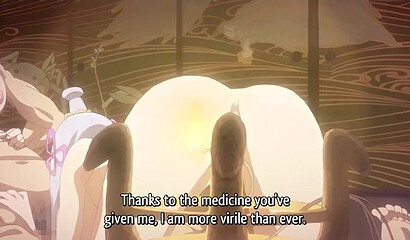 Excited old man in hentai cartoon fucks busty young girls