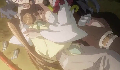 Excited old man in hentai cartoon fucks busty young girls