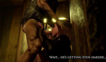 3D horror cartoon: Dirty zombie fucks a girl hard in a dirty toilet