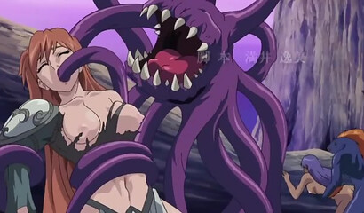 Captive Valkyries fuck scary monsters in anime cartoon