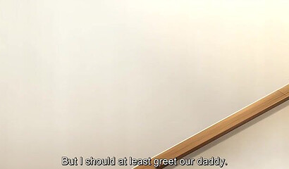 Horny stepfather fucks young hentai stepdaughter in the restroom