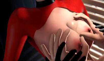 Elastica fucks futanari daughter Violet's cock in Incredibles XXX cartoon