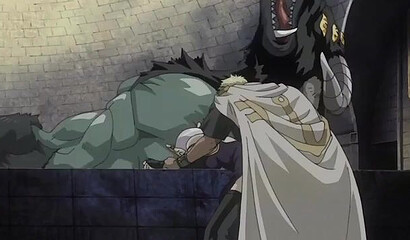 Hentai king fucks a beautiful blonde and gives her to a monster to ravish her