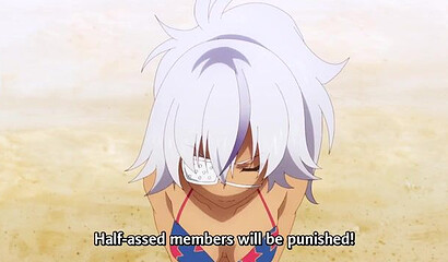 Alien cucumbers attacked girls' big boobs on the beach in XXX anime