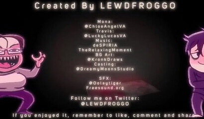 Gamer virgin Travis fucks cartoon hottie Mona on the couch