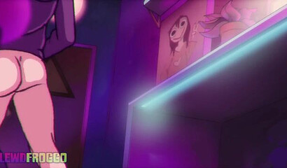 Gamer virgin Travis fucks cartoon hottie Mona on the couch