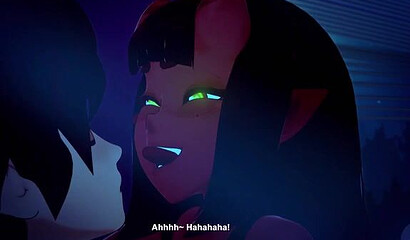 Little succubus Meru gets energy from her friend's cock in XXX cartoon