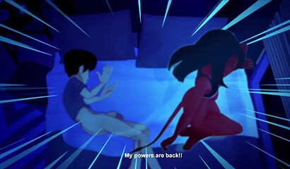 Little succubus Meru gets energy from her friend's cock in XXX cartoon