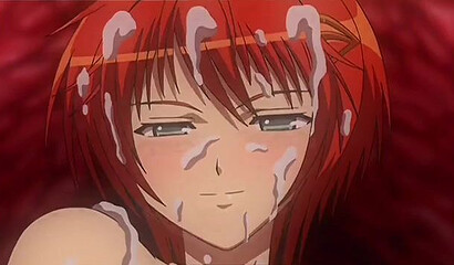 Public double penetration on the beach with redheaded hentai girl