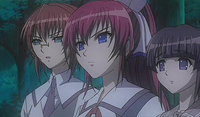 Public double penetration on the beach with redheaded hentai girl