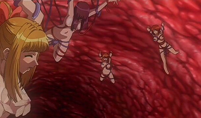 Public double penetration on the beach with redheaded hentai girl