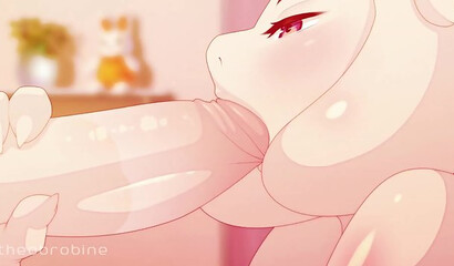 Busty Toriel from the computer game Undertale moans during wild sex