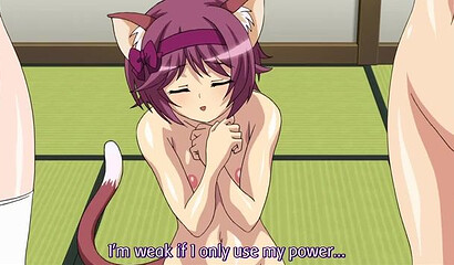 The long tentacles of the horrible monster fill all the holes of the cartoon girl