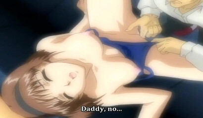 Hentai incest: mature stepfather fucks young stepdaughter's tight pussy