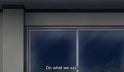 College students attacked and raped a hentai teacher in all her holes