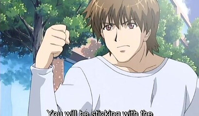 Teacher with big tits fucks hentai school student in library