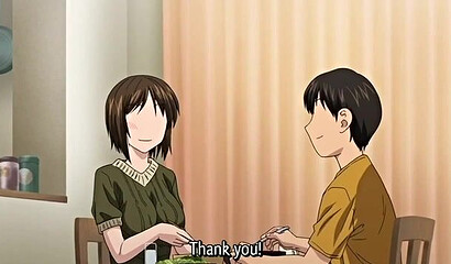 Taboo hentai: horny young son tied up and fucked sexy mom