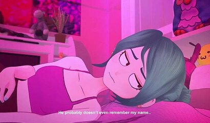 Meru's succubus girlfriend masturbates and fantasizes about group sex with guys