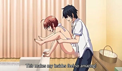 Hentai restaurant waitress fucks in the restroom with a cute customer