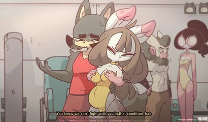 Anime sex battle: fox wrestler fucked and cum in pussy of bunny wrestler