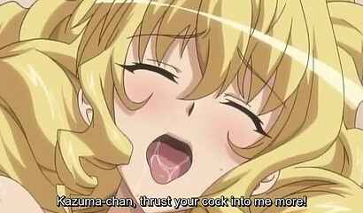 Lucky guy in hentai cartoon fucks alien girl with huge tits