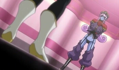 Lucky guy in hentai cartoon fucks alien girl with huge tits