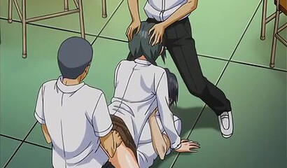 Schoolgirl slut from hentai cartoon asks classmates to fuck her