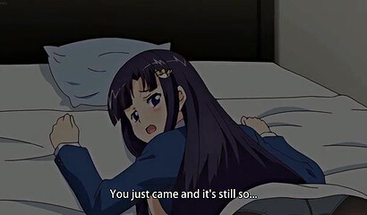 The heroine of a Japanese hentai cartoon fucks in the locker room with her stepbrother