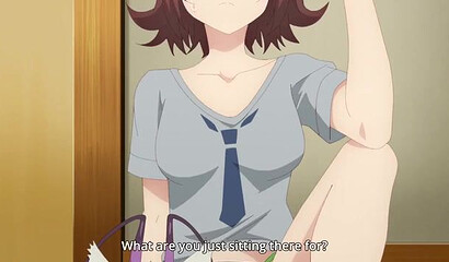 Naked girls in the bathroom discussing a guy's dick in an anime cartoon without censorship