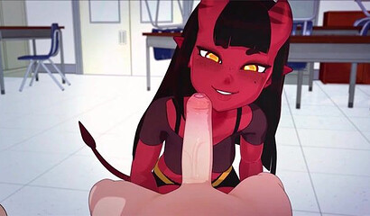 The succubus Meru took the virginity of a couple of schoolboys from the chess club.