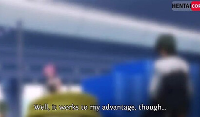 Ahegao orgasm of a sissy anime girl during sex with a bangs guy