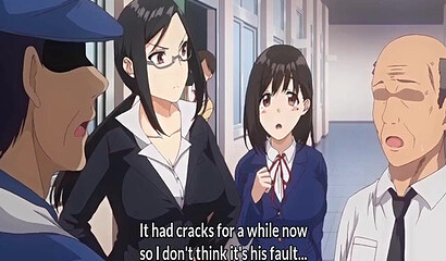 A janitor with a dirty cock fucks a young schoolgirl in a hentai porn cartoon