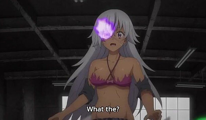 Naked superhero girls chase a guy from a hilarious hentai cartoon