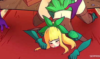 Heroes of the Darkest Dungeon computer game got into a gang-bang with monsters